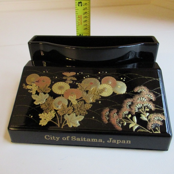 Black Lacquerware desk business card holder - Picture 7 of 10